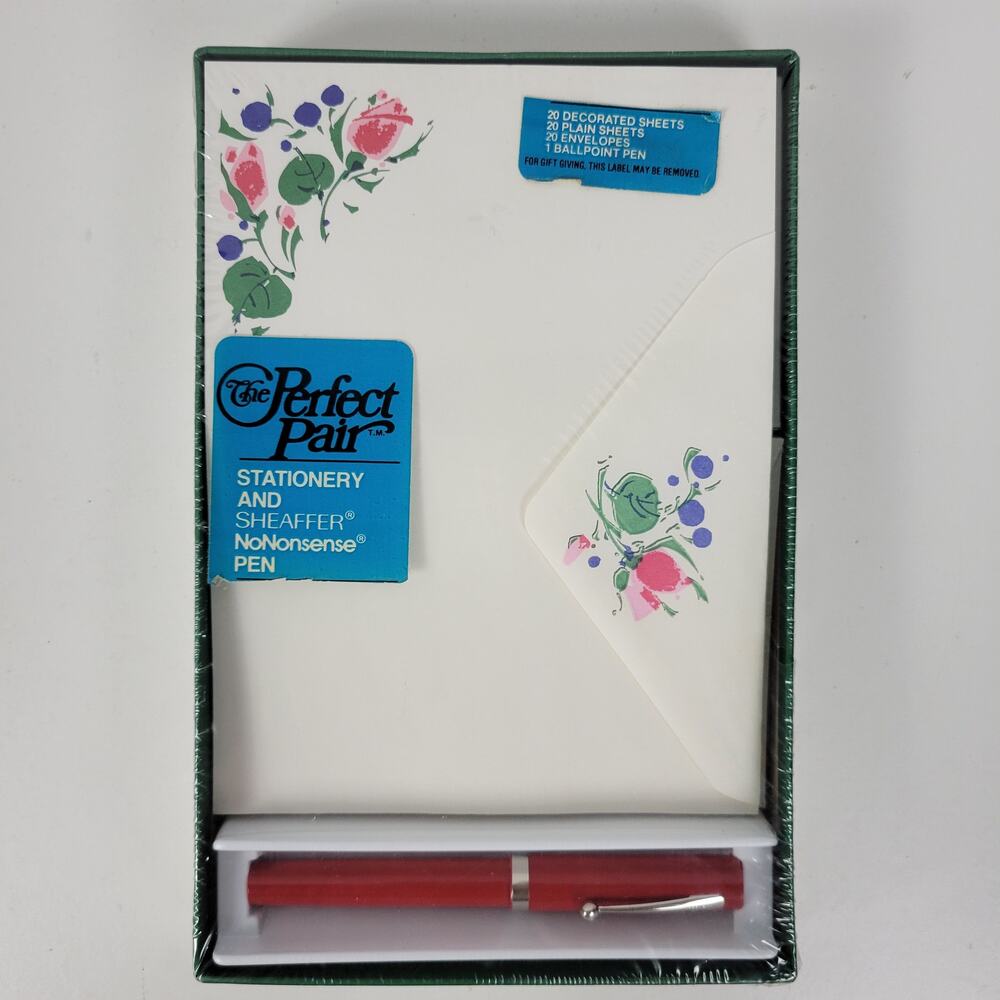 The Perfect Pair Stationery and Sheaffer Set with NoNonsense‎ Ballpoint Pen NEW